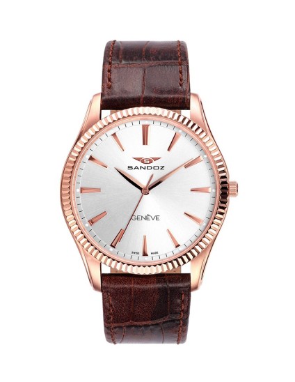 Reloj Sandoz Classic & Slim 81359-90 suizo piel marrón