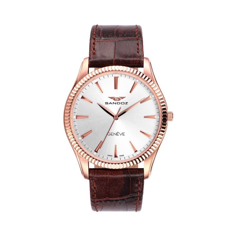Reloj Sandoz Classic & Slim 81359-90 suizo piel marrón