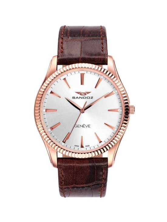 Relógio Sandoz Classic & Slim 81359-90 Suíço Pele Castanha