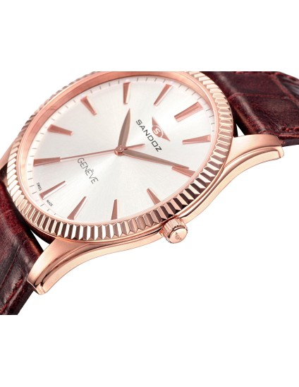 Relógio Sandoz Classic & Slim 81359-90 Suíço Pele Castanha