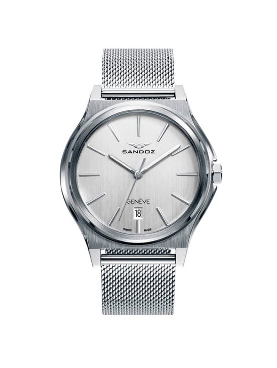 Relógio Sandoz Homem 81481-07 Suíço com Malla Milanesa Prateada