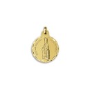 Medalha Redonda da Virgem de Meritxell de Andorra em Ouro 18k de 21mm