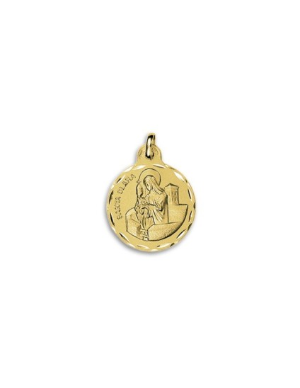 Medalla Redonda Santa Clara Oro 18k - ¡Compra Aquí!