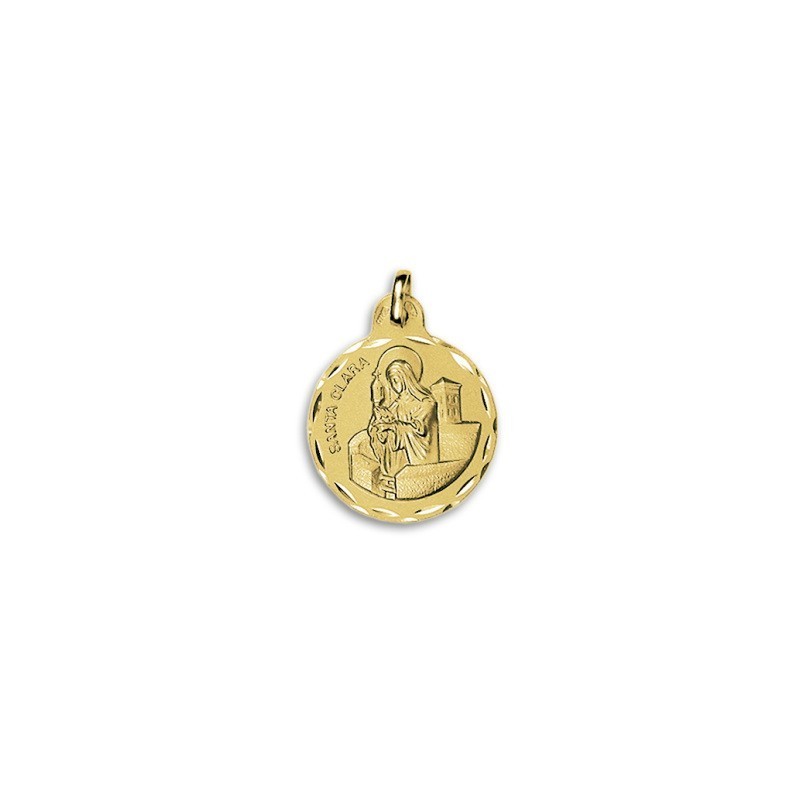 Medalla Redonda Santa Clara Oro 18k - ¡Compra Aquí!