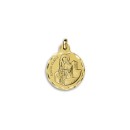 Medalha Redonda de Santa Clara em Ouro 18k de 21mm