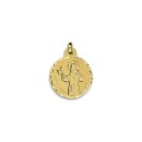 Medalha Redonda de São Francisco de Assis em Ouro 18k de 21mm