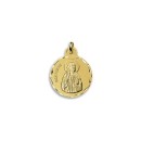 Medalha Redonda de São Pedro em Ouro 18k de 21mm
