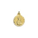 Medalha Redonda do Apóstolo Santiago em Ouro 18k de 21mm