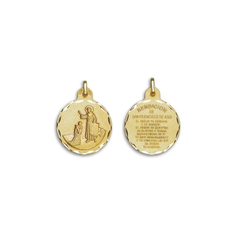 Medalha Redonda São Francisco Ouro 18k - Compre Online Aqui