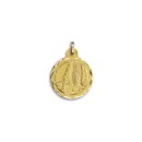 Medalha da Virgem de Lourdes Redonda em Ouro 18k