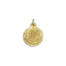 Medalla Redonda del Arcángel San Gabriel en Oro 18k de 21mm