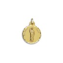 Medalha Redonda de São Vicente Ferrer em Ouro 18k de 21mm