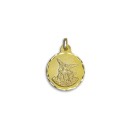 Medalha Redonda do Arcanjo São Miguel em Ouro 18k de 21mm