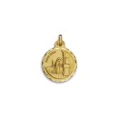 Medalha Redonda de Santa Rosa em Ouro 18k de 21 mm