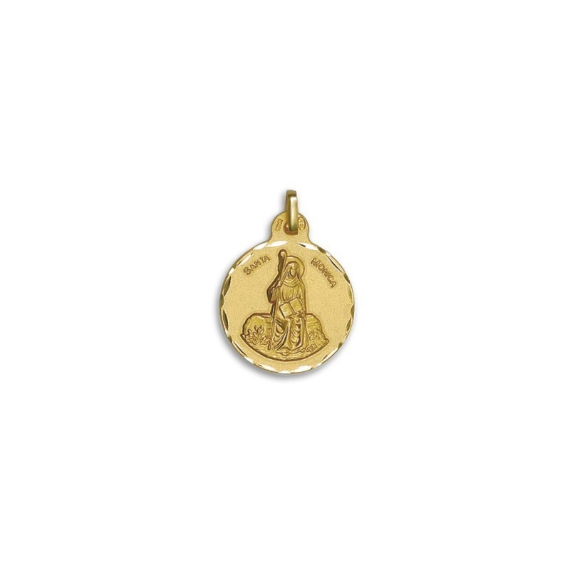 Medalha Santa Mónica Ouro 18k com Envio Rápido Garantido