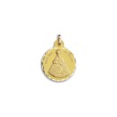 Medalha Redonda da Virgem do Caminho em Ouro 18k de 21mm
