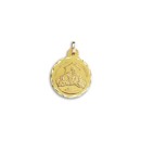 Medalla Redonda de Nuestra Señora de Loreto en Oro 18k de 21mm