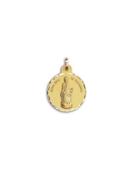 Medalha Redonda Virgem Valvanera Ouro 18k - Preço Exclusivo