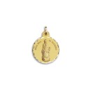 Medalha Redonda da Virgem de Valvanera em Ouro 18k de 21mm