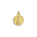 Medalha Redonda de Nossa Senhora dos Llanos em Ouro 18k de 21mm