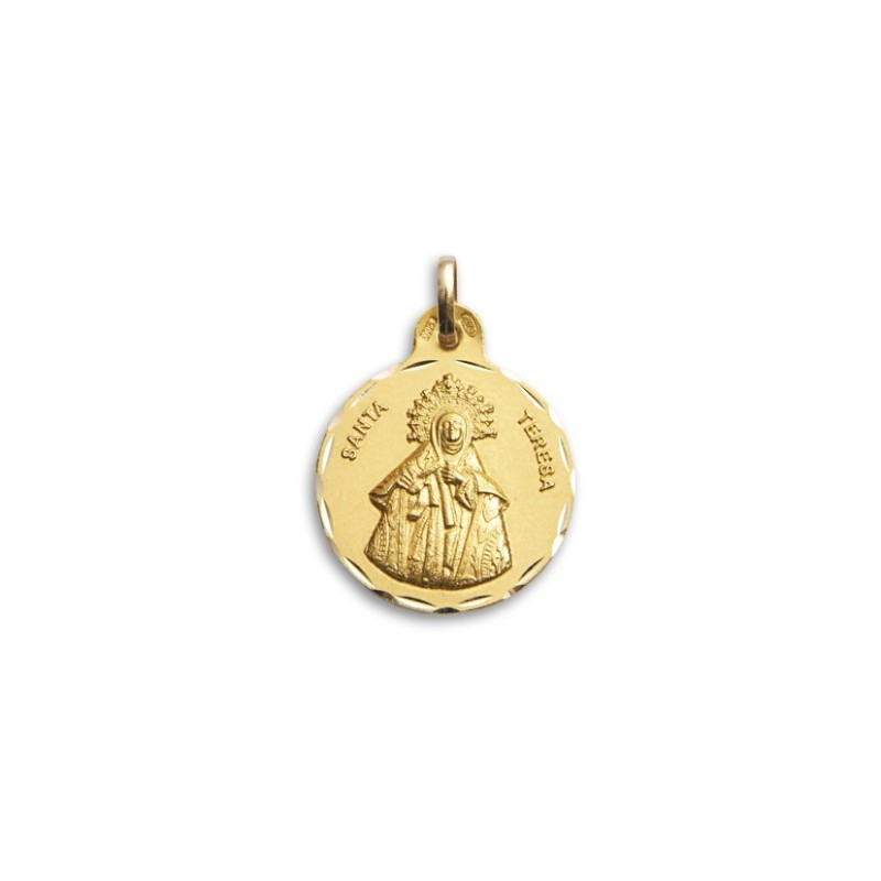 Medalla Santa Teresa Oro 18k 21mm - Envío 24h