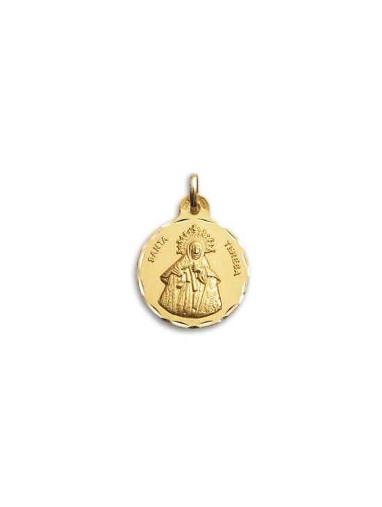 Medalha Santa Teresa Ouro 18k 21mm - Envio 24h Rápido