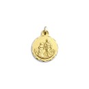 Medalha Redonda do Patriarca São Joaquim em Ouro 18k de 21mm
