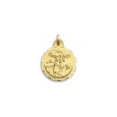 Medalha Redonda de São João Baptista em Ouro 18k de 21mm