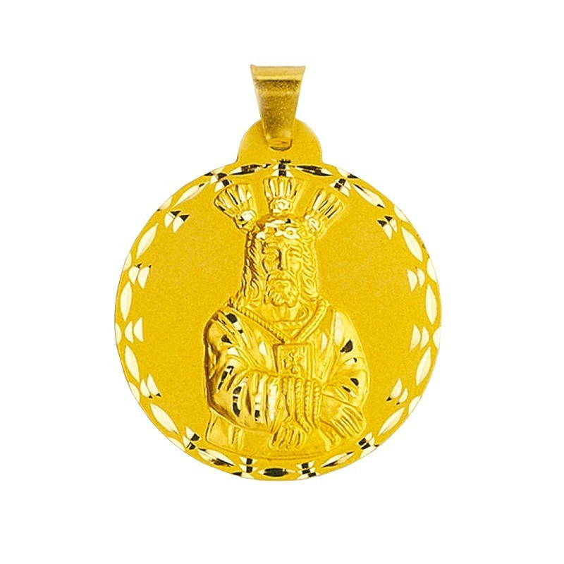 Medalha Redonda Jesus Cativo Ouro 18k - Envio Rápido