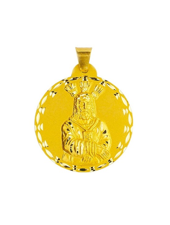 Medalha Redonda Jesus Cativo Ouro 18k - Envio Rápido