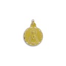 Medalha Redonda da Virgem de Regla em Ouro 18k de 21mm