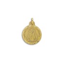 Medalha da Virgem da Solidão Redonda Ouro 18k 21 mm