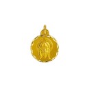 Medalha Redonda do Santo Rosto de Cristo em Ouro 18k de 19mm