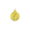 Medalla Redonda de Santo Tomás de Aquino en Oro 18k de 21mm