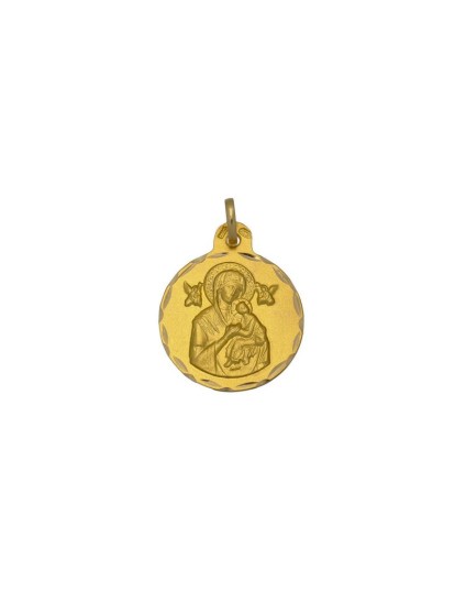 Medalla de la Virgen del Perpetuo Socorro Redonda Oro | Joyería Parejo