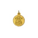 Medalha da Virgem do Perpétuo Socorro Redonda Ouro 18k 21 mm