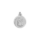 Medalha Redonda de Santa Ana em Prata de Lei 925 mls de 21mm