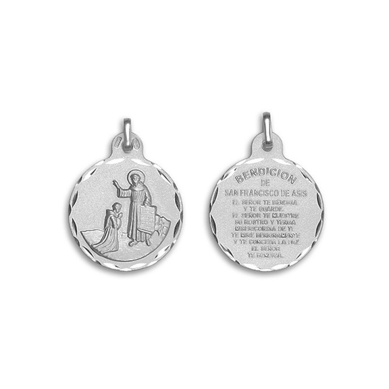 Medalla Redonda Bendicion San Francisco Plata Ley - Compra Aquí