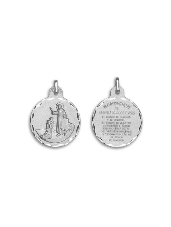 Medalha Redonda Bênção São Francisco Prata de Lei - Compre Aqui