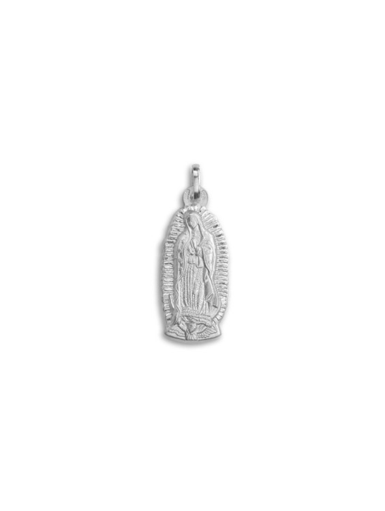 Medalla Virgen de Guadalupe de México Silueta Plata | Joyería Parejo
