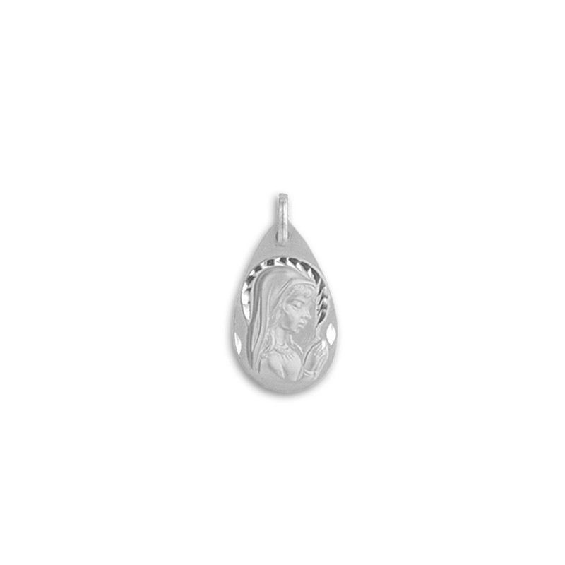Medalha Lágrima Virgem Menina Prata 925 - Compre Online