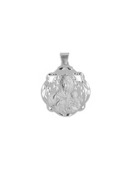 Medalla Calada de la Virgen del Carmen Plata de Ley | Joyería Parejo