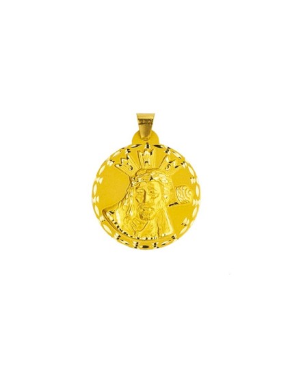 Medalla Cristo Gran Poder Oro Cara Cristo 18k