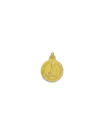 Medalla Virgen Montserrat Oro 18k + Rosa de Oro ✨