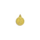Medalla Redonda de la Virgen de Montserrat de Cataluña en Oro 18k