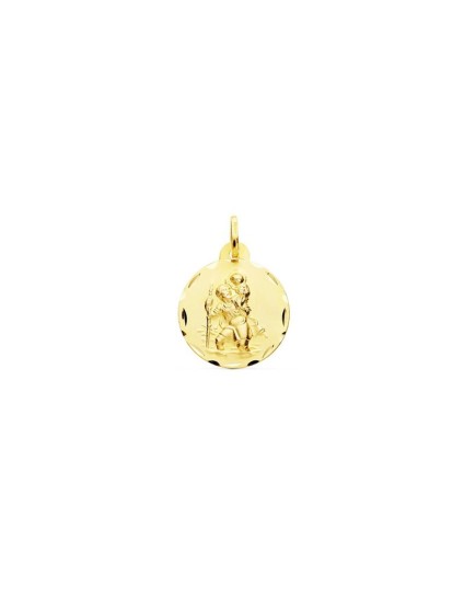 Medalla Redonda San Cristobal Oro 18k - Compra Aquí