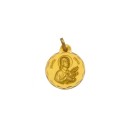 Medalha Redonda de Santa Gema Galgani em Ouro 18k