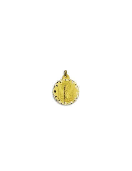 Medalla de la Virgen del Pilar de Zaragoza Redonda Oro 18k