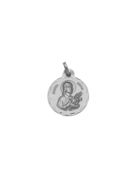 Medalla Redonda de Santa Gema Galgani en Plata de Ley | Joyería Parejo