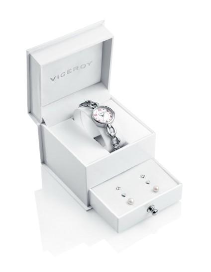 Conjunto Reloj Viceroy Menina Comunhão 40946-05 com Brincos Prata